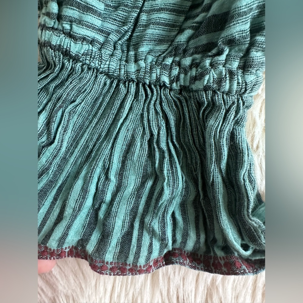 Ulla Johnson Ophelia Cotton Voile Peplum Blouse Teal
Stripe Size 10 - Picture 16 of 16